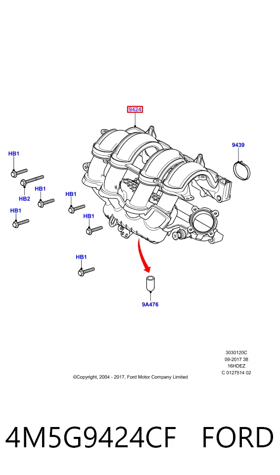 4M5G9424CF Ford Kolektor ssący