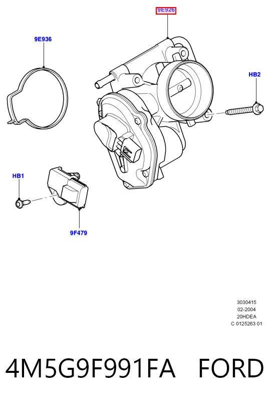 4M5G9F991FA Ford Przepustnica, komplet