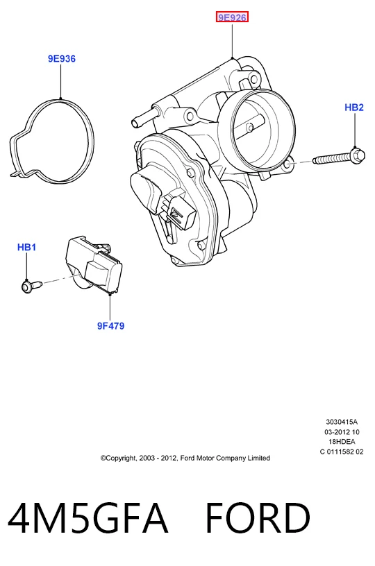 4M5GFA Ford Przepustnica, komplet