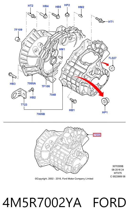 Do koszyka Mechaniczna skrzynia biegów w komplecie Ford C-Max  CB3