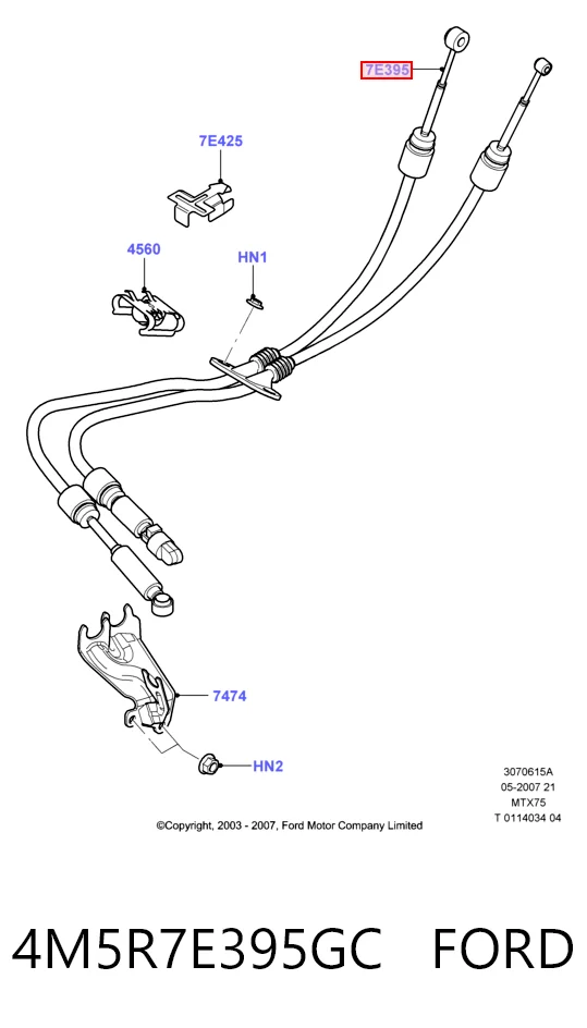  Linka dźwigni zmiany biegów podwójna Ford C-Max 