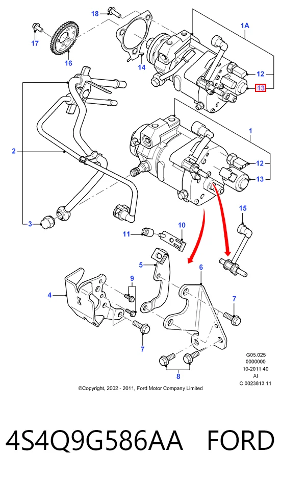 Do koszyka Zawór regulacji ciśnienia (zawór redukcyjny pompy wtryskowej) System Common-Rail Ford Transit V V184/5