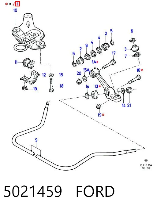 Wahacz zawieszenia przedniego dolny lewy Ford Escort 4