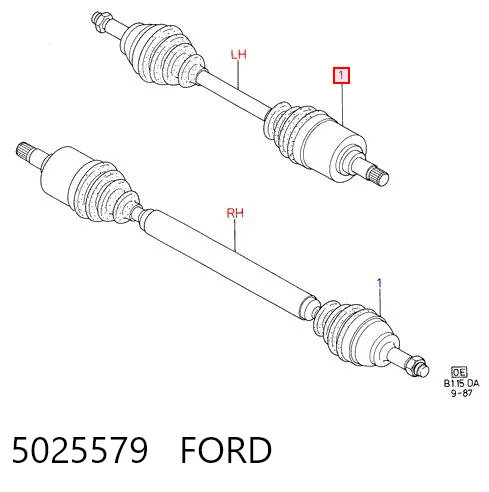 Półoś napędowa przednia lewa do Ford Escort III GAA, AWA, ABFT, AVA