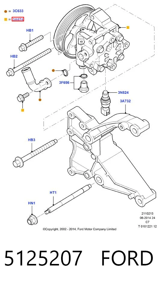 5125207 Ford Pompa wspomagania hydraulicznego kierownicy