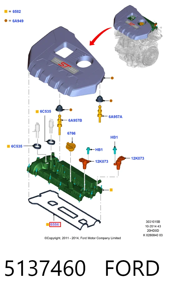 Uszczelka pokrywy zaworowej silnika do Land Rover Freelander II L359