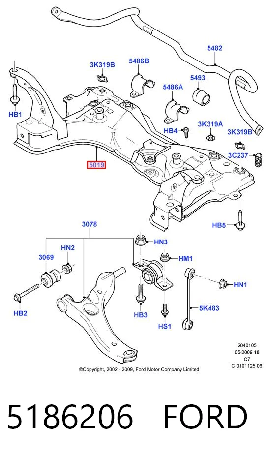 Do koszyka Korpus osi przedniej Ford Connect  TC7