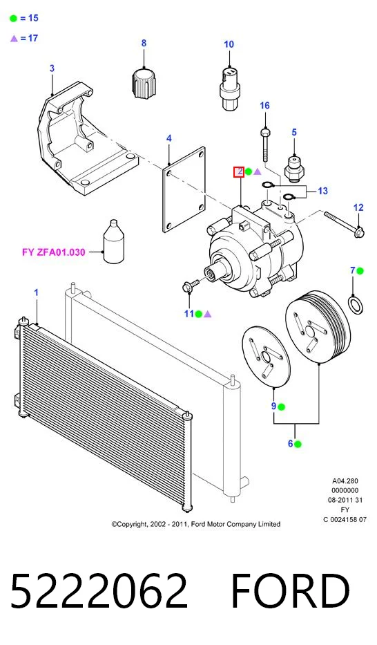 5222062 Ford Sprężarka klimatyzacji