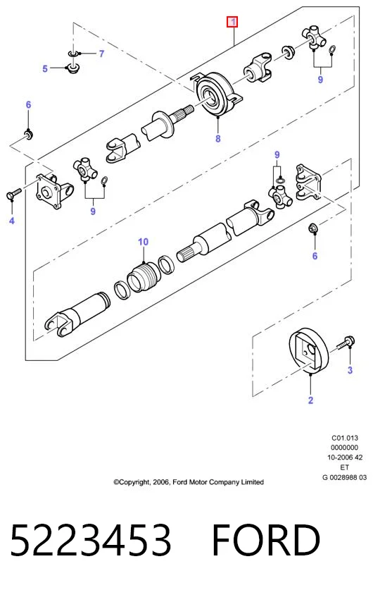 Wał Cardana tylny, kompletny Ford Ranger ulec poprawie (ET) (2006 - 2011) cena, od 456,14 USD