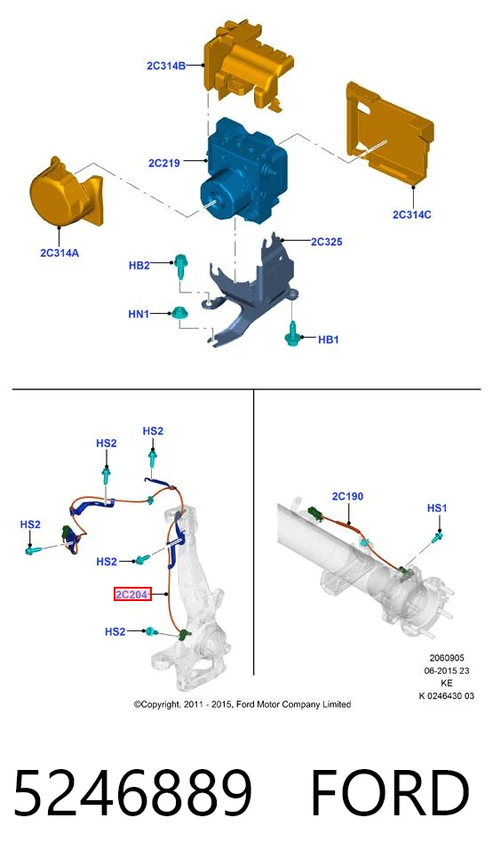 5246889 Ford Czujnik ABS przedni lewy