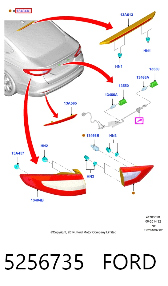 Lampa zespolona tylna prawa do Ford Mondeo V CD