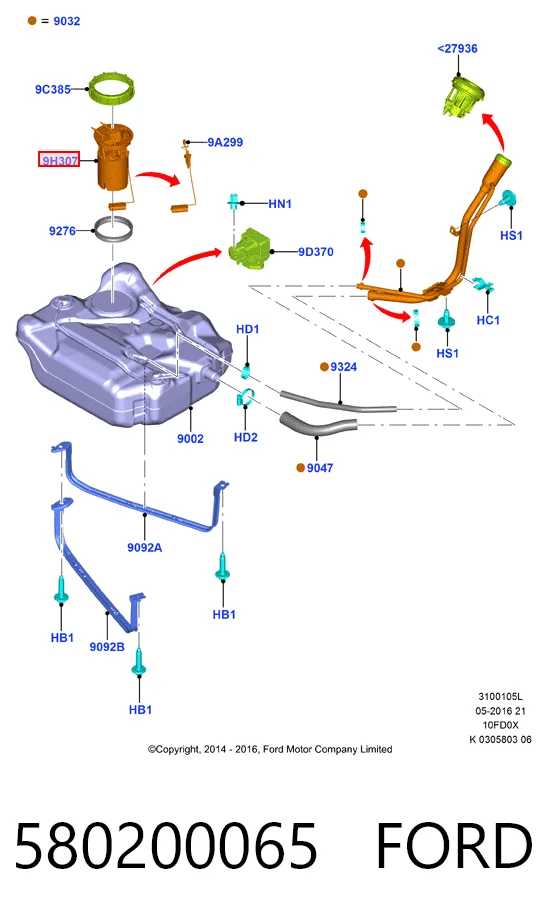 Do koszyka Moduł pompy paliwowej z czujnikiem poziomu paliwa Ford Focus III CB8