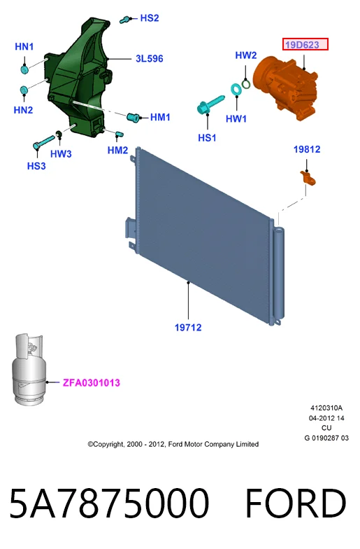 5A7875000 Ford Sprężarka klimatyzacji