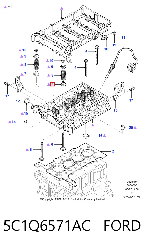 Uszczelniacz zaworu dolotowego/wylotowego Ford Transit VII
