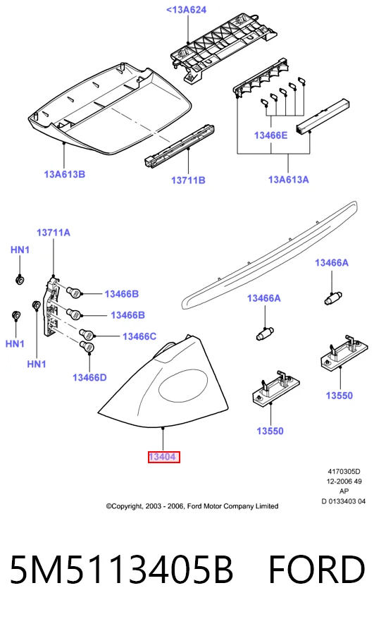 Do koszyka Lampa zespolona tylna lewa Ford Focus II DB, FCH, DH