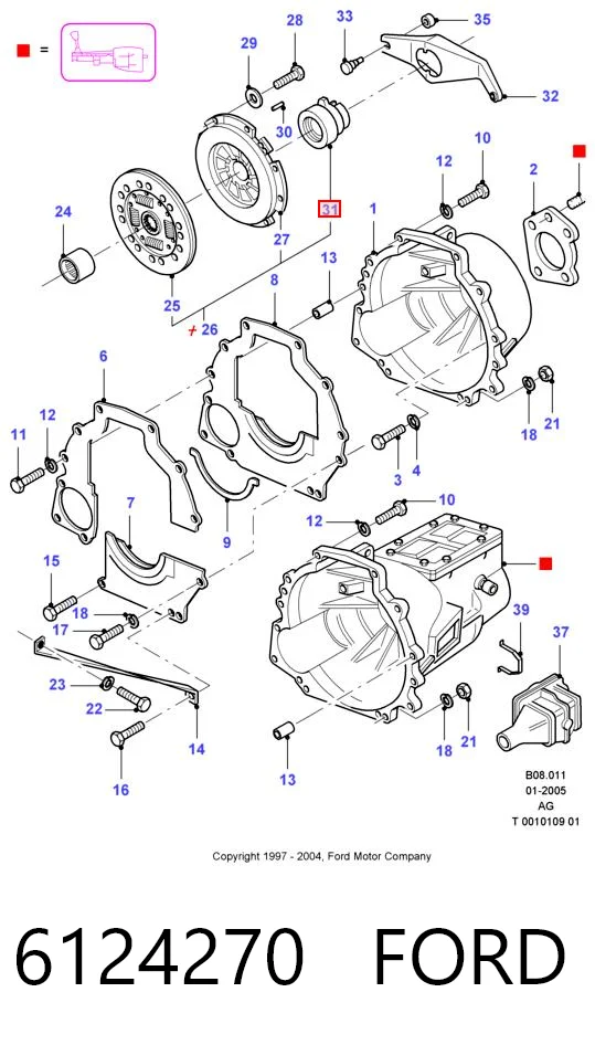 Łożysko wyciskowe sprzęgła Ford Sierra I
