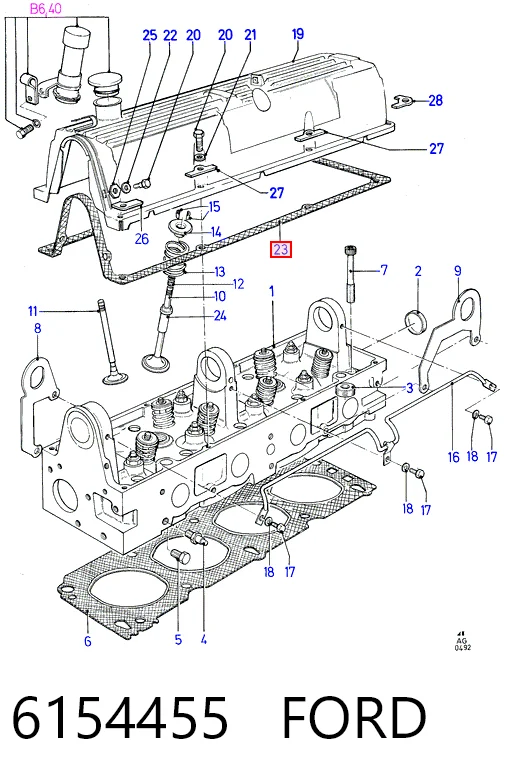 Do koszyka Uszczelka pokrywy zaworowej silnika Ford Transit III V