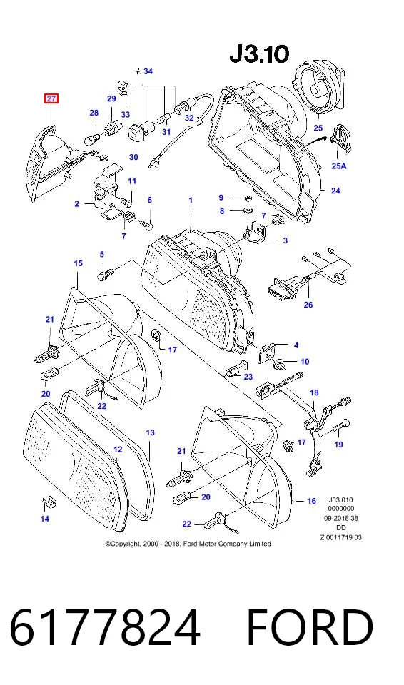 Kierunkowskaz prawy do Ford Sierra II GBG, GB4