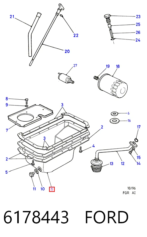 Miska olejowa silnika Ford Transit III awangarda (V) (1977 - 1986) cena, od 93,64 USD
