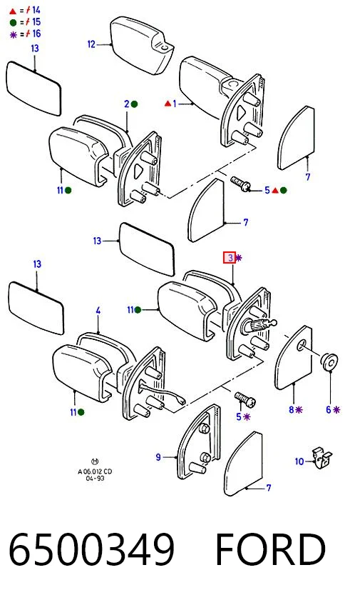 Lusterko wsteczne lewe do Ford Sierra II GBG, GB4