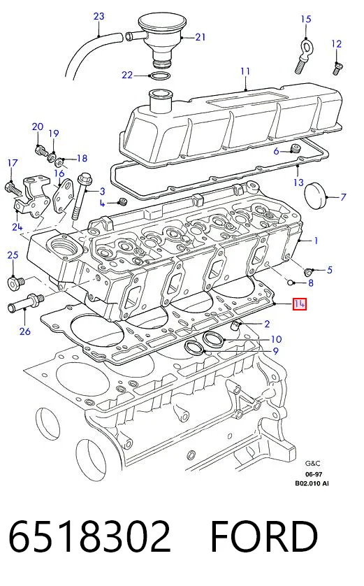 Uszczelka głowicy cylindrów Ford Transit III awangarda (V) (1977 - 1986) cena, od 14,72 USD