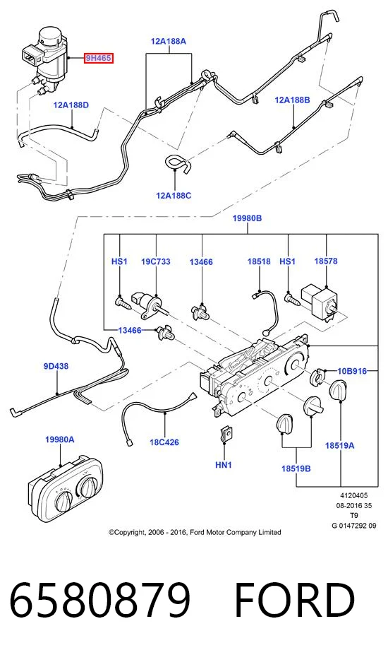 6580879 Ford Zawór elektromagnetyczny regulacji klapy EGR