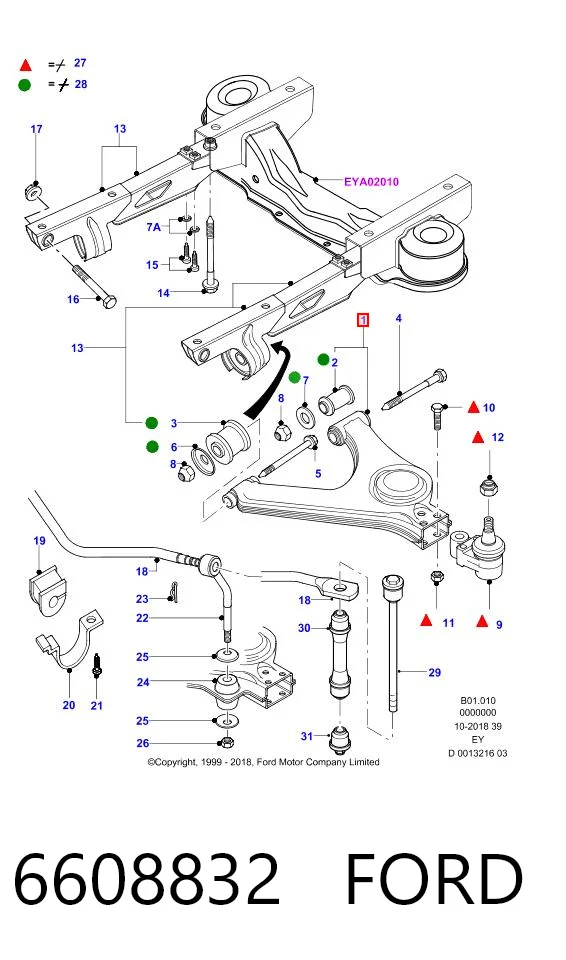  Wahacz zawieszenia przedniego dolny lewy Ford Transit 4