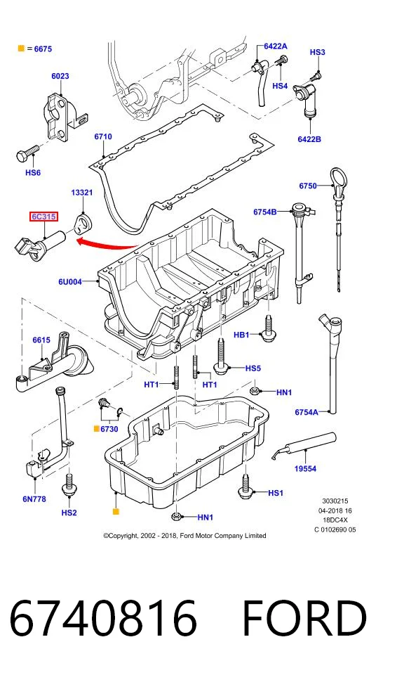 6740816 Ford Czujnik położenia wału korbowego