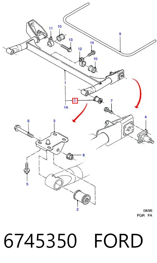 Do koszyka Silentblock tylnej belki Ford Fiesta Mk3 GFJ