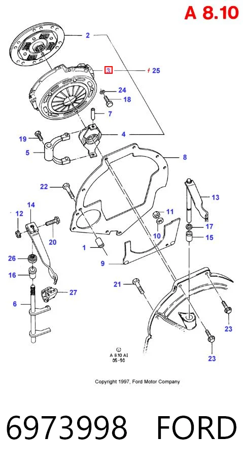 Docisk sprzęgła do Ford Orion II AFF