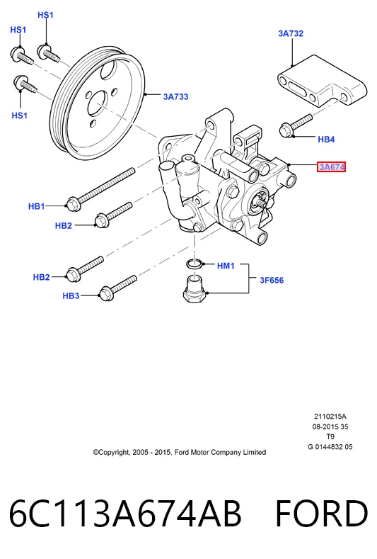 6C113A674AB Ford Pompa wspomagania hydraulicznego kierownicy