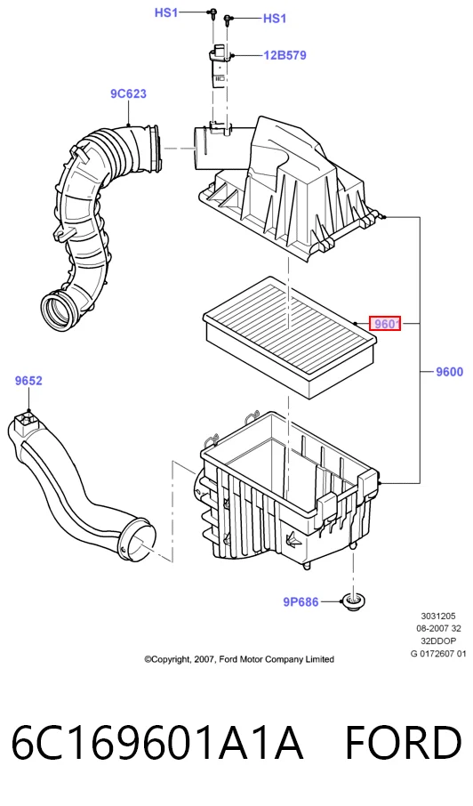 6C169601A1A Ford