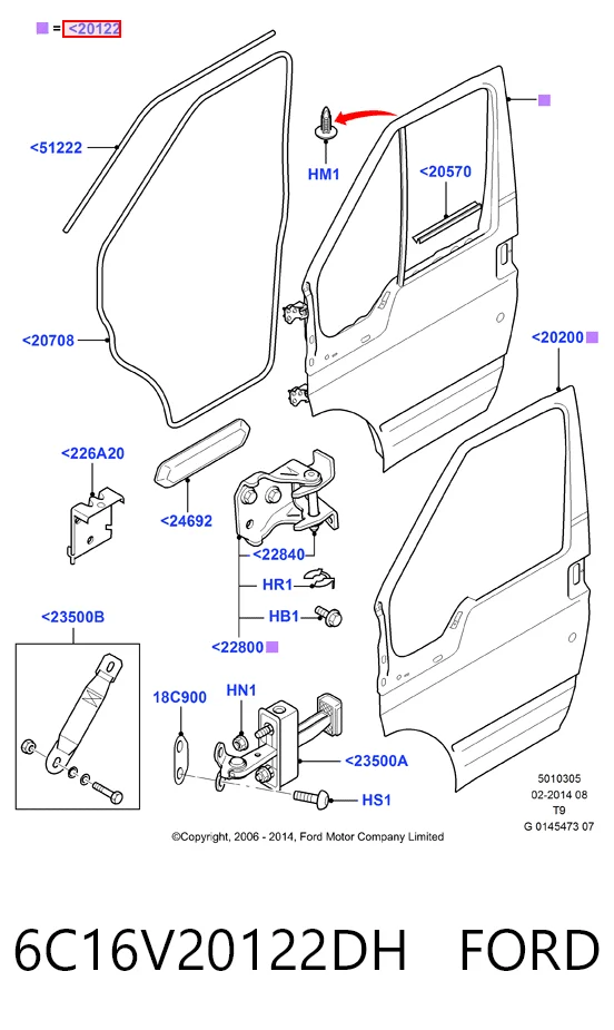 Drzwi przednie prawe do Ford Transit VI V347/8