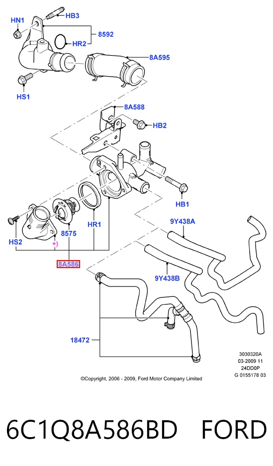 Obudowa termostatu Ford Transit V autobus (V184/5) (2000 - 2006) cena, od 31,01 USD