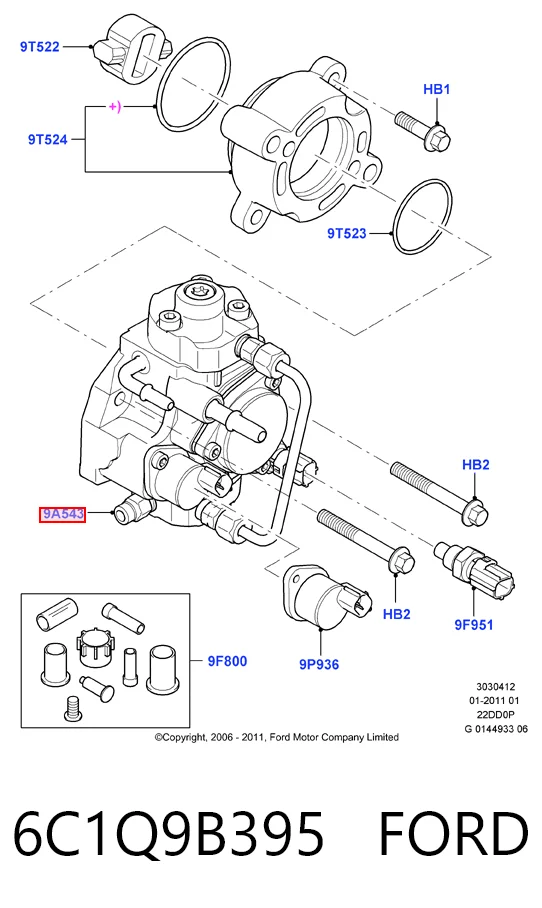 6C1Q9B395 Ford Pompa wtryskowa wysokiego ciśnienia
