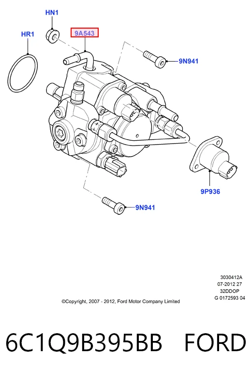 6C1Q9B395BB Ford Pompa wtryskowa wysokiego ciśnienia