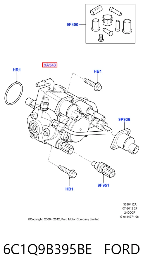 6C1Q9B395BE Ford Pompa wtryskowa wysokiego ciśnienia