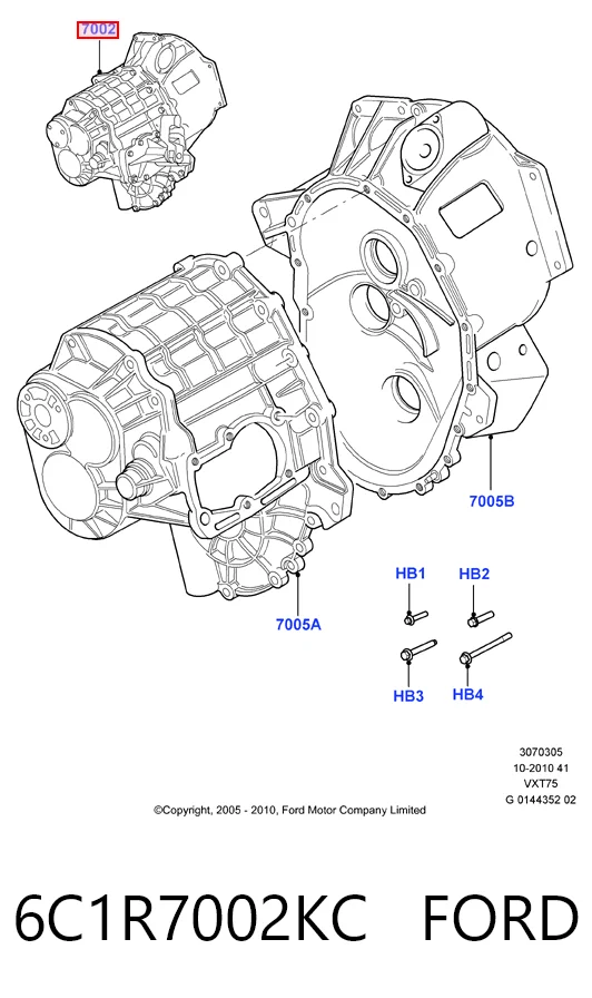 Do koszyka Mechaniczna skrzynia biegów w komplecie Ford Transit VI V347/8