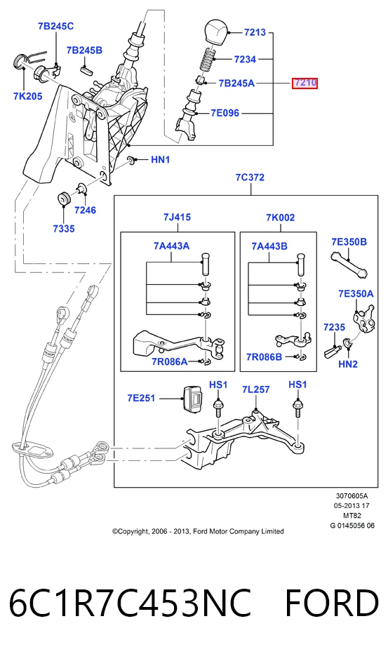 Mechanizm zmiany biegów (cięgno) Ford Transit VI awangarda (V347/8) (2006 - 2014) cena, od 73,34 USD
