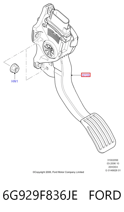 Pedał przyspieszenia (gazu) Ford Galaxy II CA1 minivan (WA6) (2006 - 2015) cena, od 60,15 USD