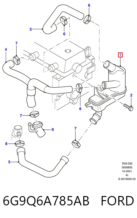 Separator oleju układu wentylacji kadłuda (bloku silnika)  do Ford Connect  TC7