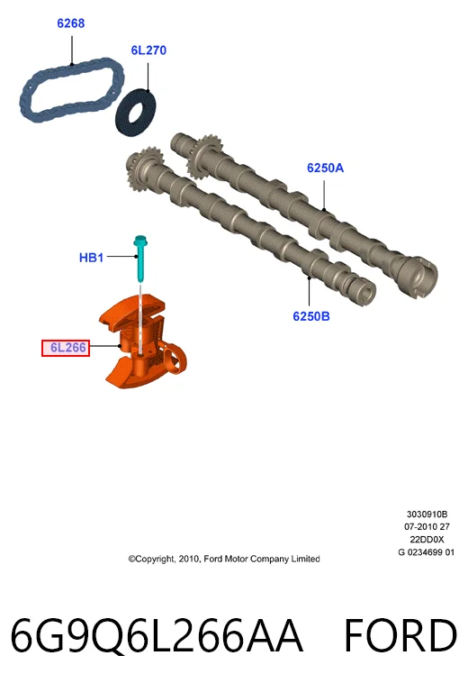 Napinacz łańcucha rozrządu 9654113880 Fiat/Alfa/Lancia