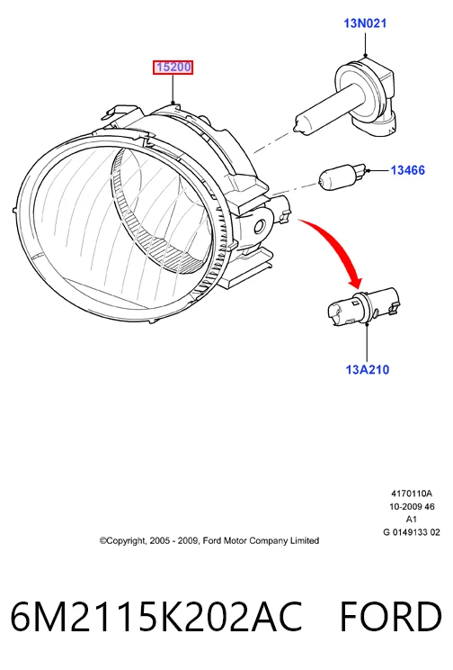 Lampa przeciwmgielna lewa Ford S-Max minivan (CA1) (2006 - 2014) cena, od 47,05 USD