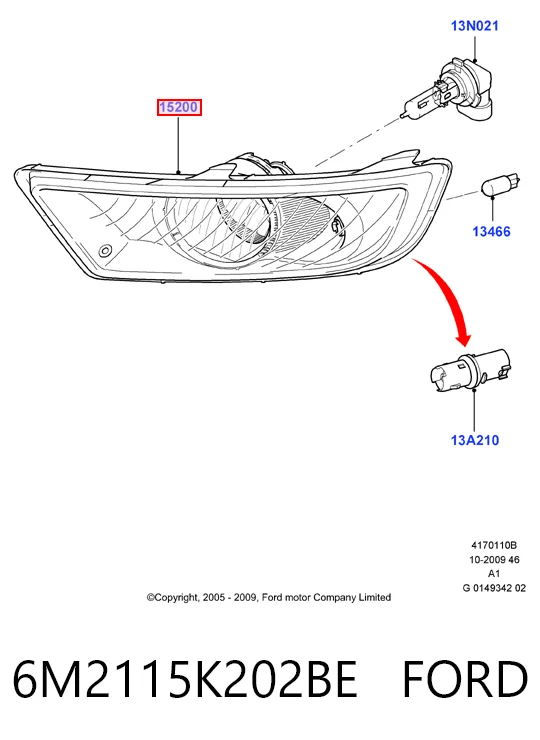  Lampa przeciwmgielna lewa Ford Galaxy 