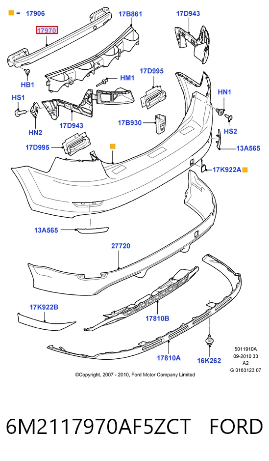  Wzmocnienie zderzaka tylnego Ford Galaxy 