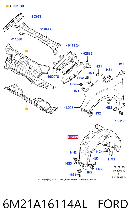 Nadkole błotnika przedniego prawe Ford Galaxy II CA1 minivan (WA6) (2006 - 2015) cena, od 28,87 USD