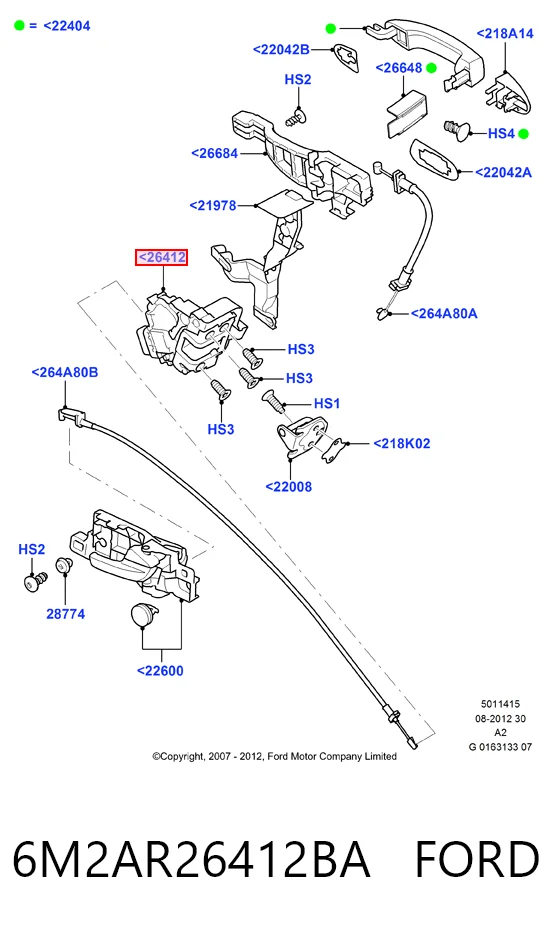Zamek drzwi tylnych prawych do Ford Galaxy II CA1 WA6