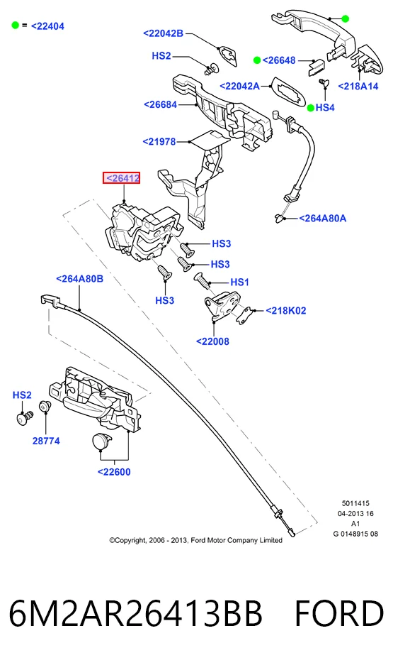 Zamek drzwi tylnych lewych Ford Galaxy II CA1 minivan (WA6) (2006 - 2015) cena, od 53,27 USD