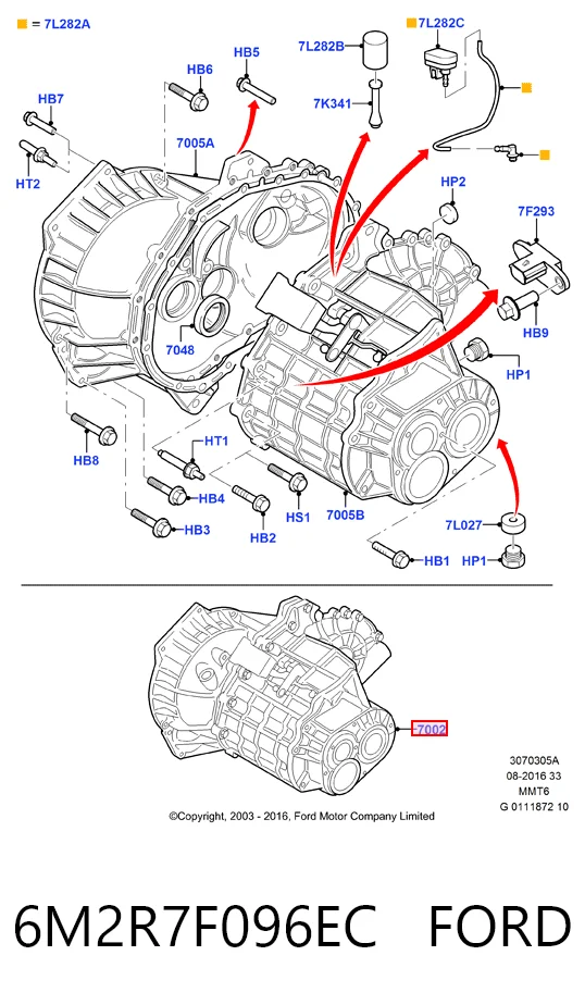 Do koszyka Mechaniczna skrzynia biegów w komplecie Ford Mondeo II BFP