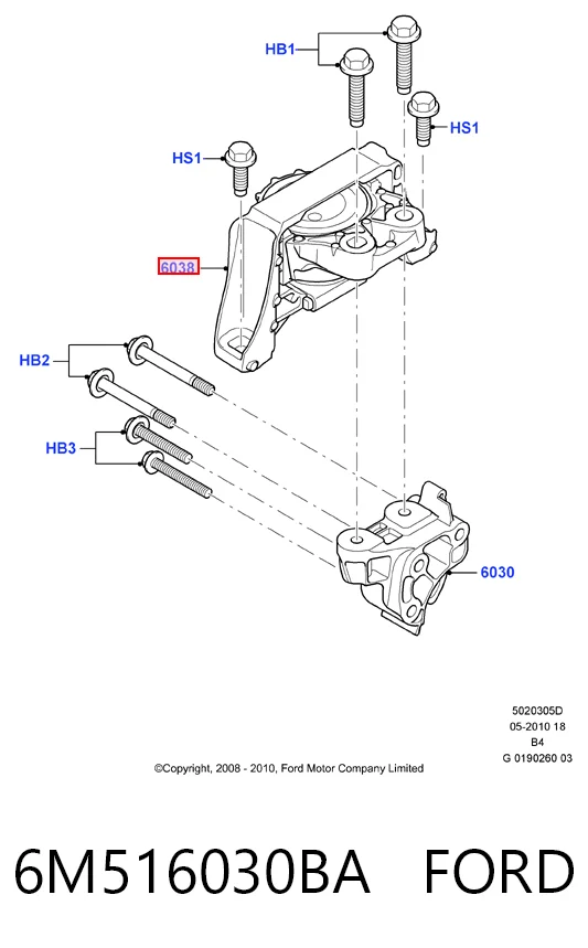 6M516030BA Ford